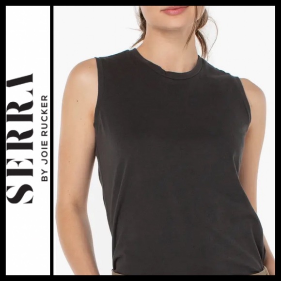 NWT Serra by Joie Rucker The Boy Tank in Black - Picture 1 of 11
